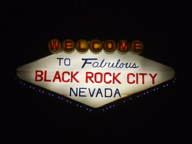 I feel welcome. Fabulous Black Rock City sign by Steve Roper