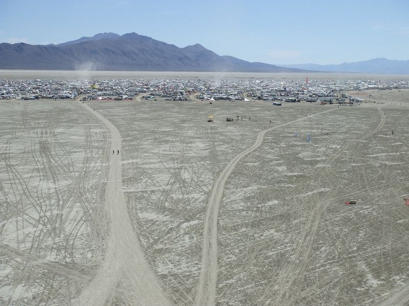 The View from the top of BABYLON. Looking south toward 2 o'clock road intersecting with the Esplanade at the far right.