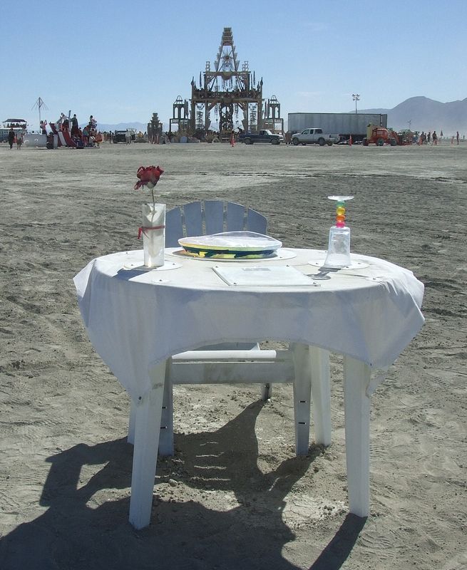 TABLE FOR ONE by Mark Mindrup (with the temple in the background).