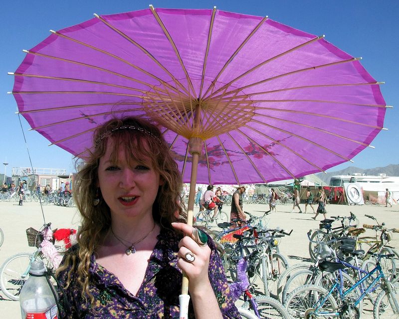 Beautiful woman with beautiful parasol.