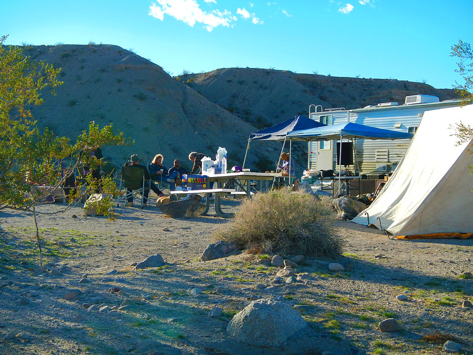 Camping at Death Valley Mesquite Spring Campground.